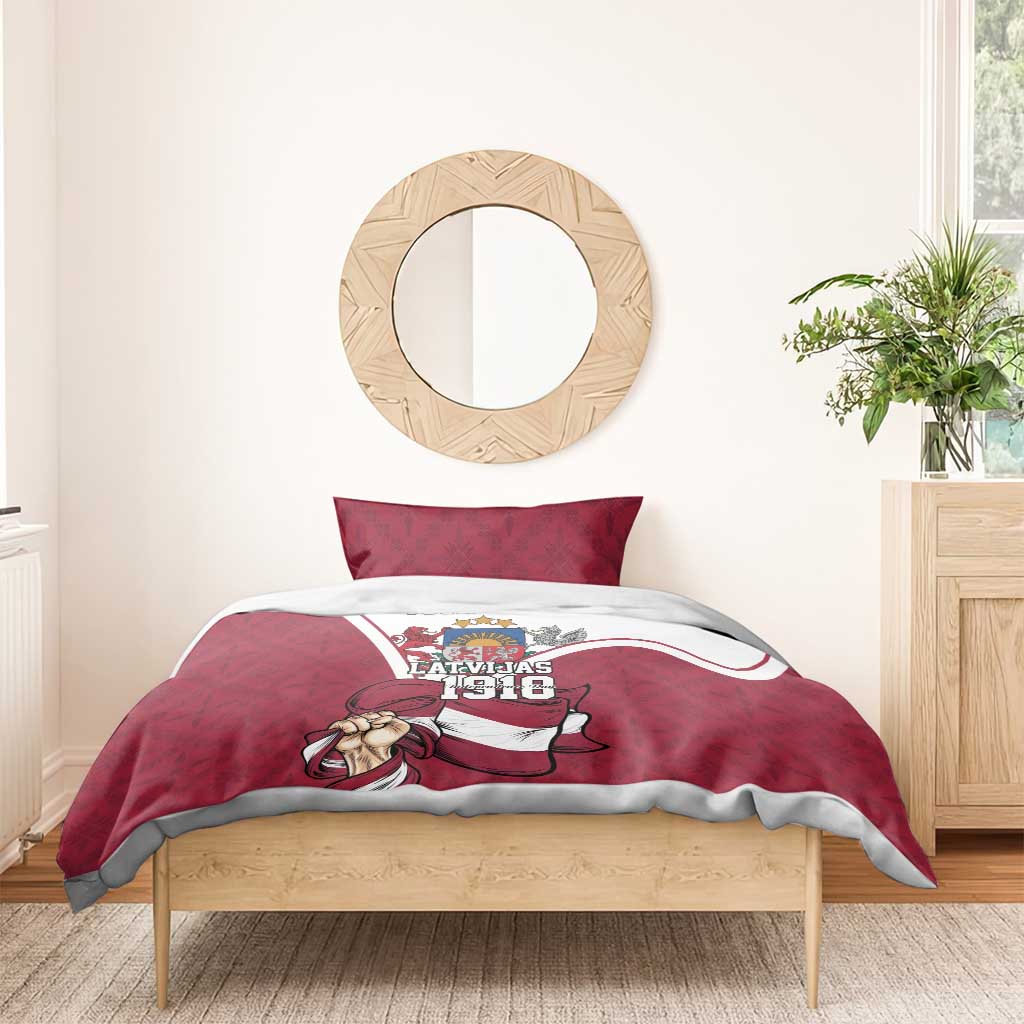 Personalized Latvia Independence Day Bedding Set 18th November 1918 - Wonder Print Shop