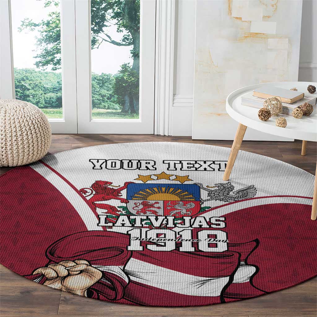 Personalized Latvia Independence Day Round Carpet 18th November 1918 - Wonder Print Shop