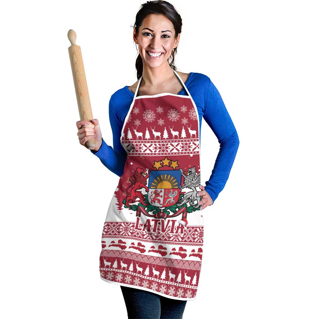 Latvia Christmas Apron Priecigus Ziemassvetkus - Wonder Print Shop