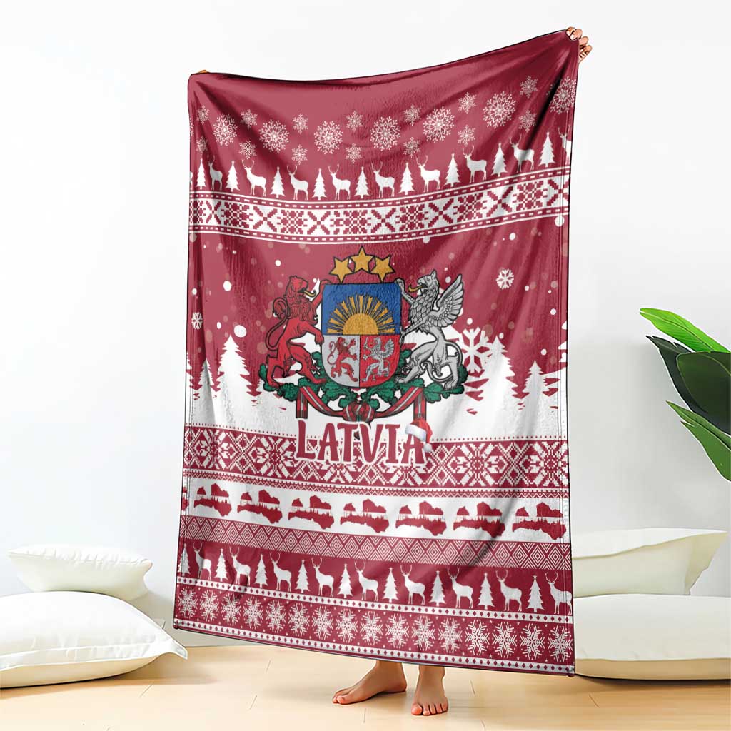 Latvia Christmas Blanket Priecigus Ziemassvetkus - Wonder Print Shop