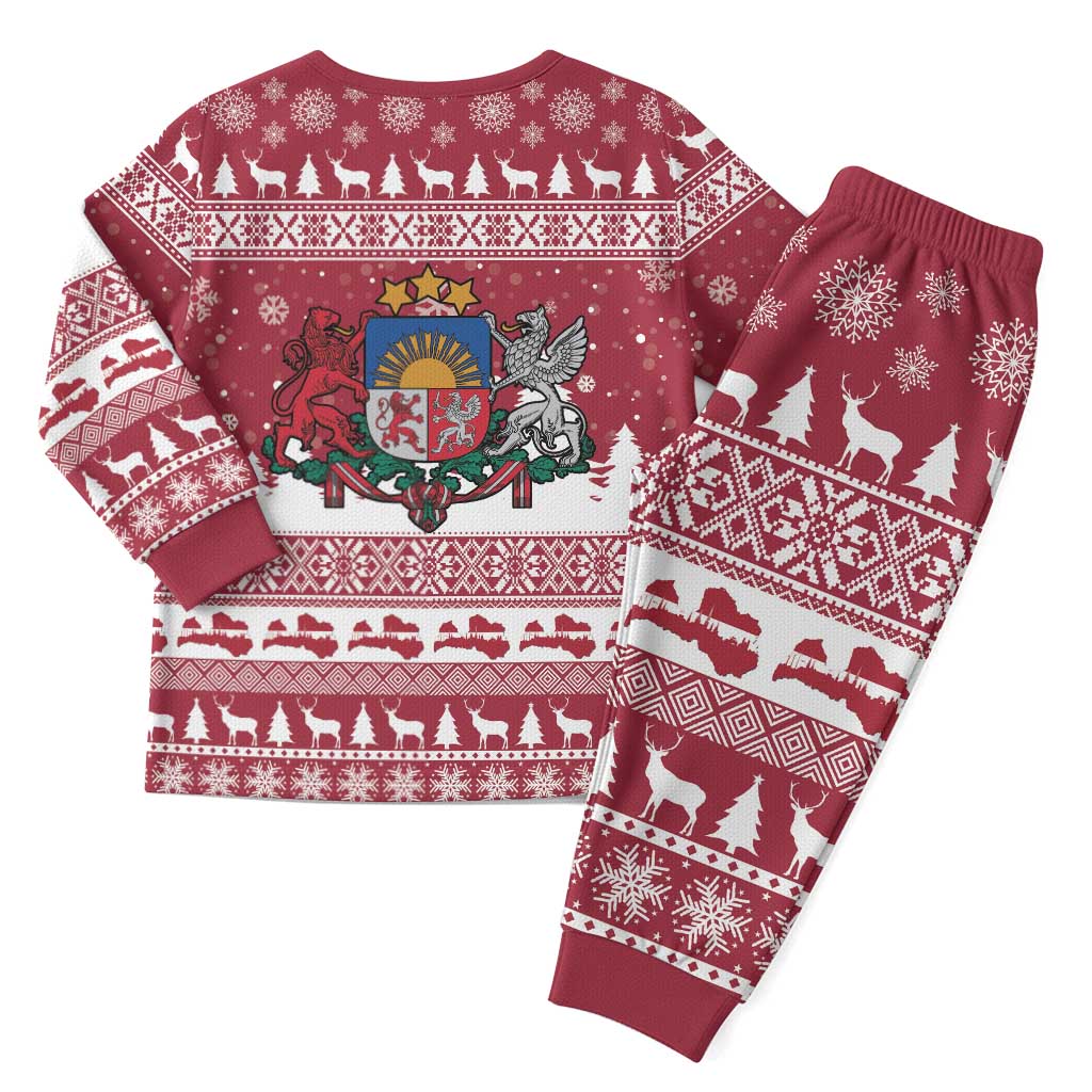 Latvia Christmas Pajama Set Priecigus Ziemassvetkus - Wonder Print Shop