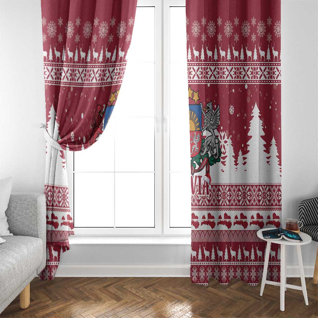 Latvia Christmas Window Curtain Priecigus Ziemassvetkus - Wonder Print Shop