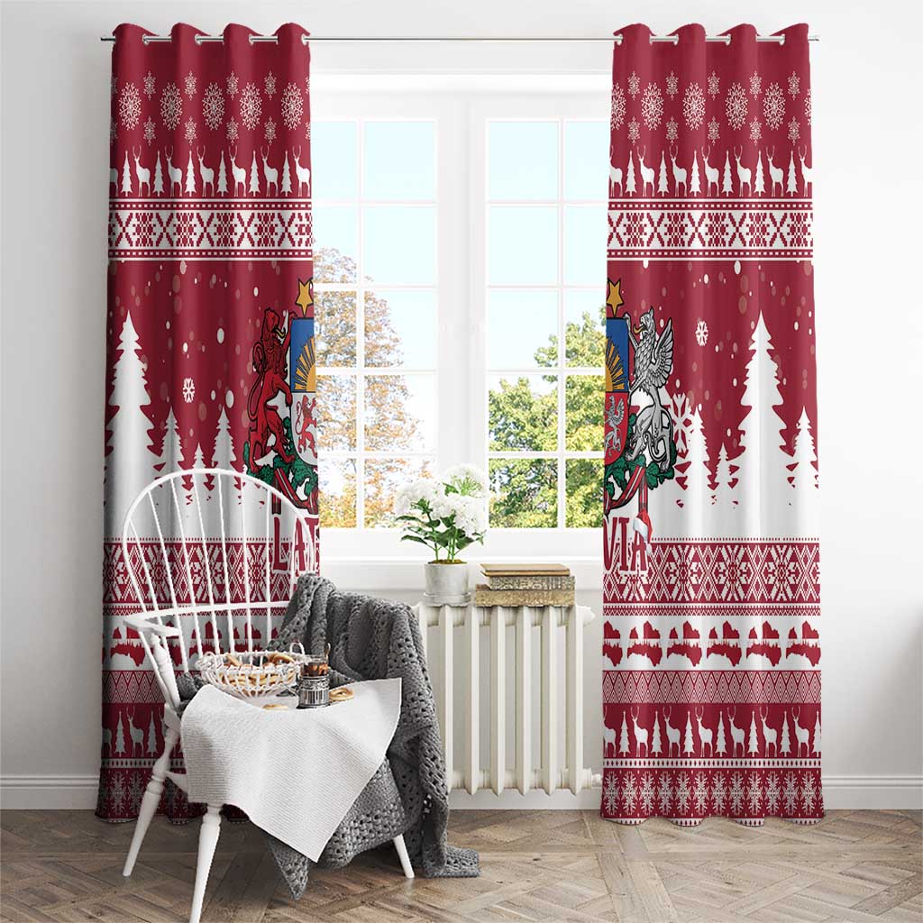 Latvia Christmas Window Curtain Priecigus Ziemassvetkus - Wonder Print Shop