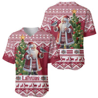 Latvia Christmas Baseball Jersey Ziemassvetku Vecitis Christmas Pattern - Wonder Print Shop