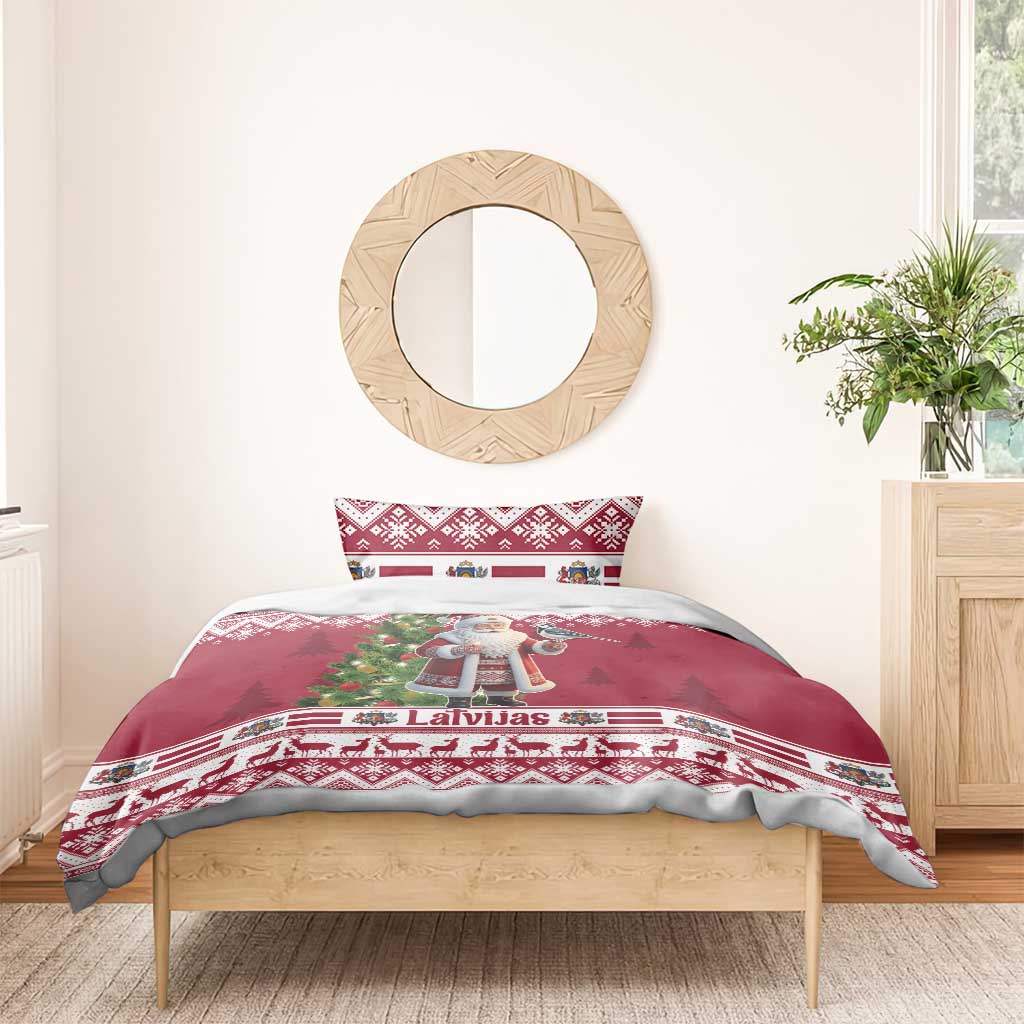 Latvia Christmas Bedding Set Ziemassvetku Vecitis Christmas Pattern - Wonder Print Shop