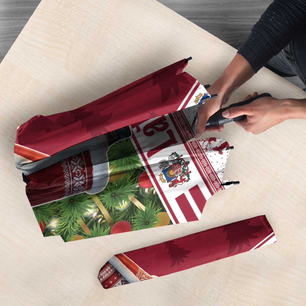 Latvia Christmas Umbrella Ziemassvetku Vecitis Christmas Pattern - Wonder Print Shop
