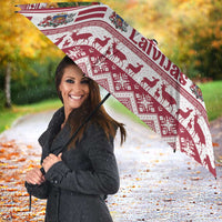 Latvia Christmas Umbrella Ziemassvetku Vecitis Christmas Pattern - Wonder Print Shop
