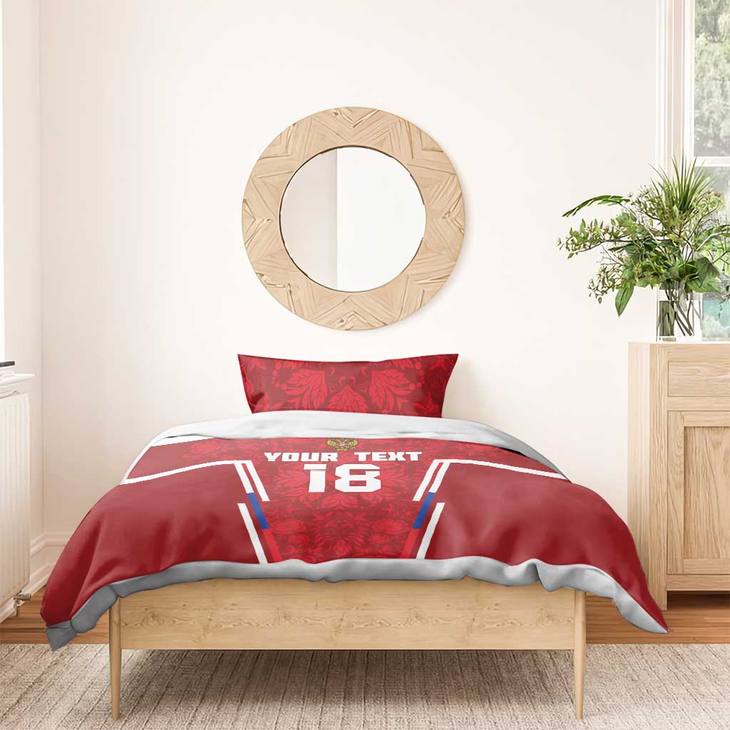 Custom Russia Football Bedding Set Red Eagle Spirit - Wonder Print Shop