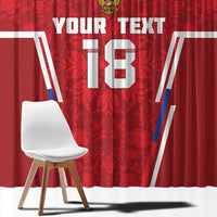 Custom Russia Football Window Curtain Red Eagle Spirit - Wonder Print Shop