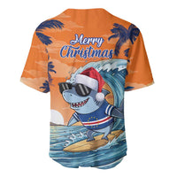 Cape Verde Christmas Baseball Jersey Shark Surfing Holiday Beach Style - Wonder Print Shop