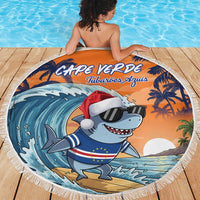 Cape Verde Christmas Beach Blanket Shark Surfing Holiday Beach Style - Wonder Print Shop
