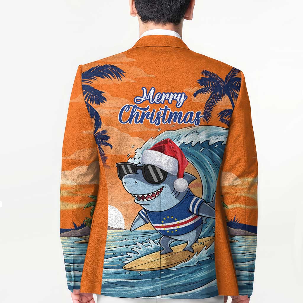 Cape Verde Christmas Blazer Shark Surfing Holiday Beach Style - Wonder Print Shop