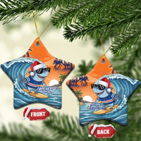 Cape Verde Christmas Ceramic Ornament Shark Surfing Holiday Beach Style - Wonder Print Shop