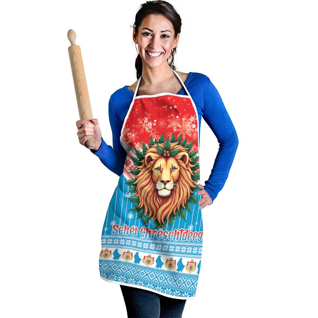 Luxembourg Christmas Apron Schei Chreschtdeeg Xmas Pattern - Wonder Print Shop