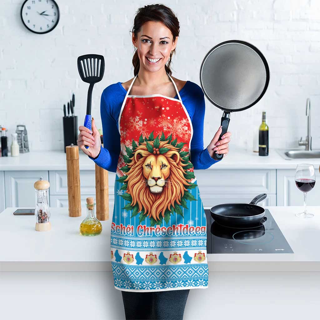 Luxembourg Christmas Apron Schei Chreschtdeeg Xmas Pattern - Wonder Print Shop