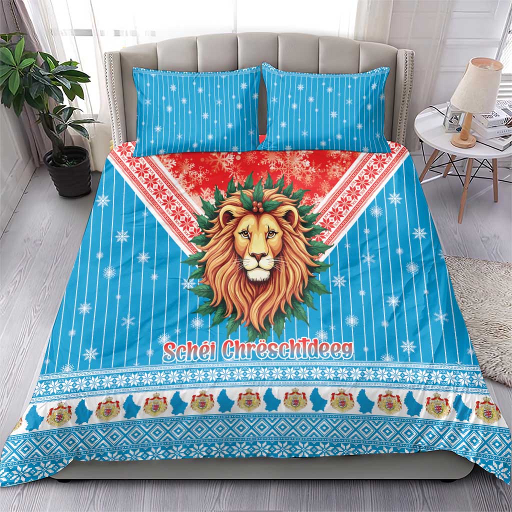 Luxembourg Christmas Bedding Set Schei Chreschtdeeg Xmas Pattern - Wonder Print Shop