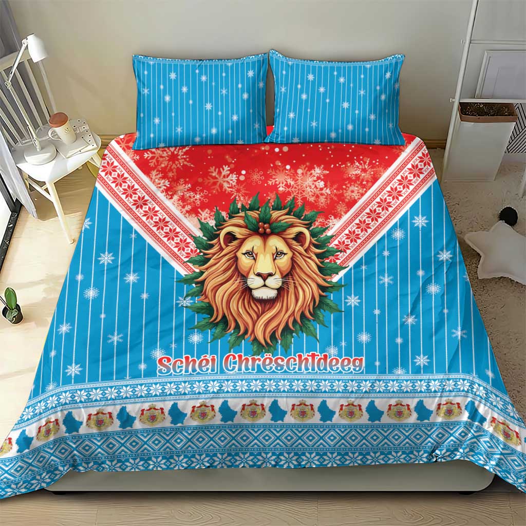 Luxembourg Christmas Bedding Set Schei Chreschtdeeg Xmas Pattern - Wonder Print Shop