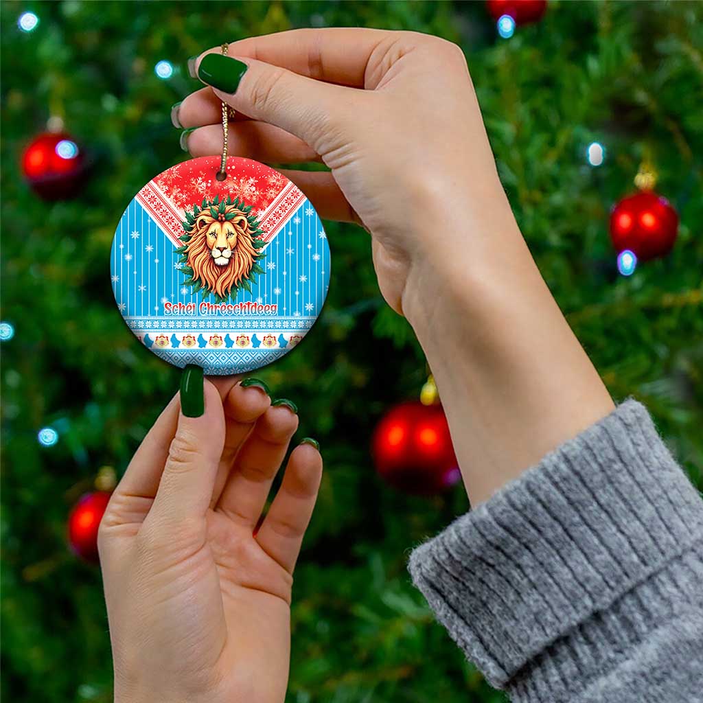 Luxembourg Christmas Ceramic Ornament Schei Chreschtdeeg Xmas Pattern - Wonder Print Shop