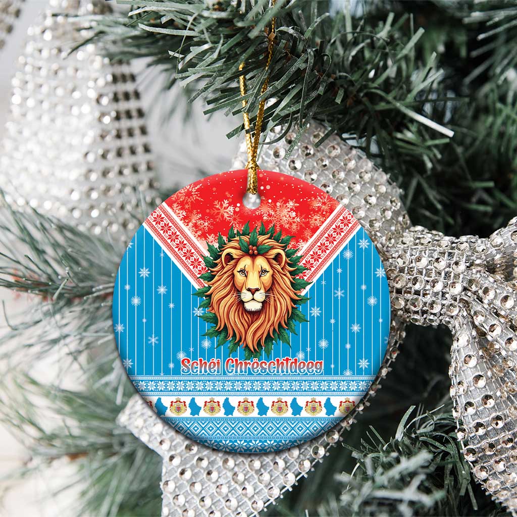 Luxembourg Christmas Ceramic Ornament Schei Chreschtdeeg Xmas Pattern - Wonder Print Shop