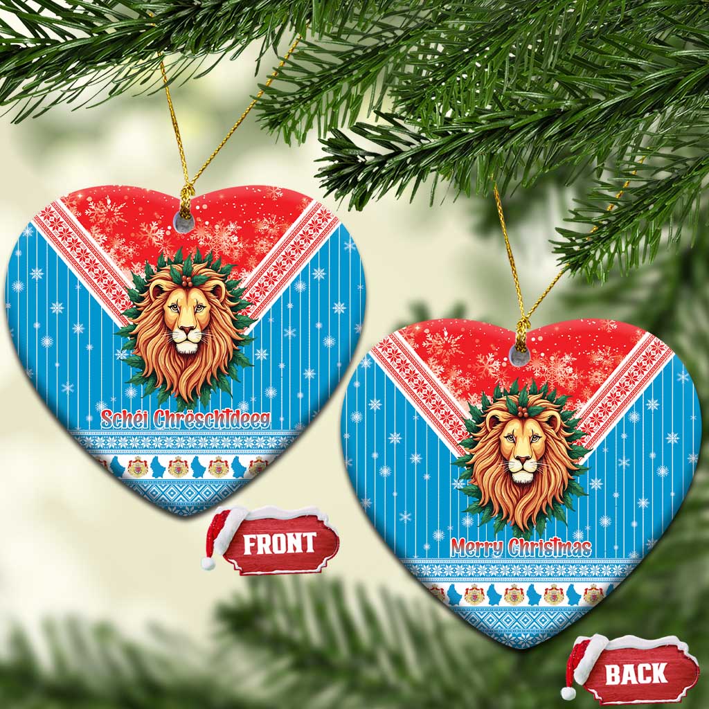 Luxembourg Christmas Ceramic Ornament Schei Chreschtdeeg Xmas Pattern - Wonder Print Shop