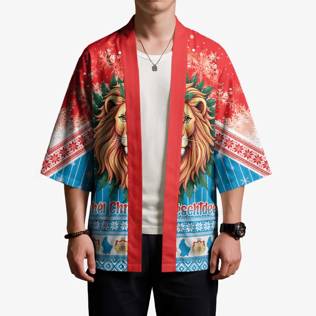 Luxembourg Christmas Kimono Schei Chreschtdeeg Xmas Pattern - Wonder Print Shop