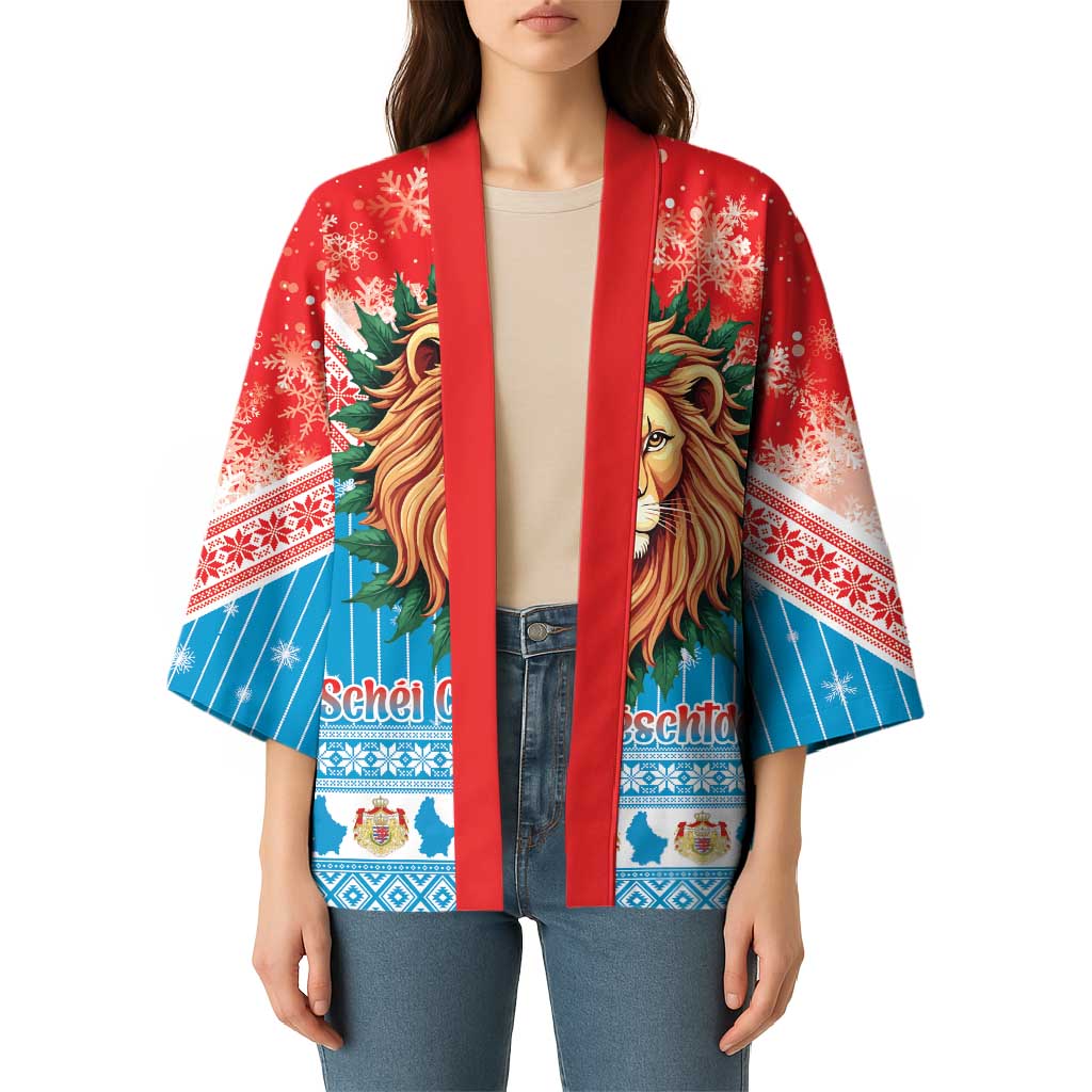 Luxembourg Christmas Kimono Schei Chreschtdeeg Xmas Pattern - Wonder Print Shop