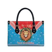Luxembourg Christmas Leather Bag Schei Chreschtdeeg Xmas Pattern - Wonder Print Shop