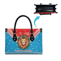Luxembourg Christmas Leather Bag Schei Chreschtdeeg Xmas Pattern - Wonder Print Shop