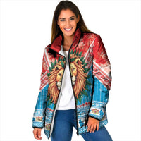 Luxembourg Christmas Padded Jacket Schei Chreschtdeeg Xmas Pattern - Wonder Print Shop