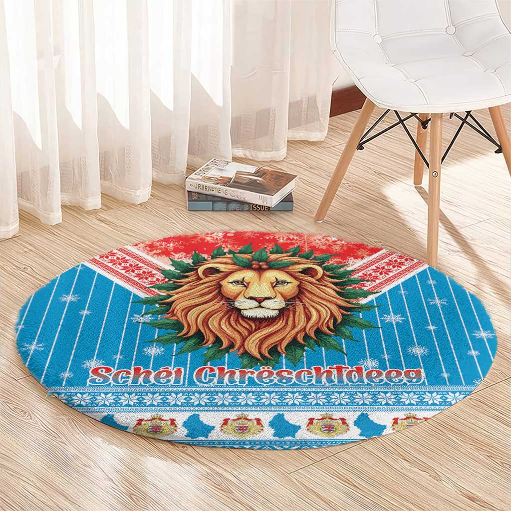 Luxembourg Christmas Round Carpet Schei Chreschtdeeg Xmas Pattern - Wonder Print Shop