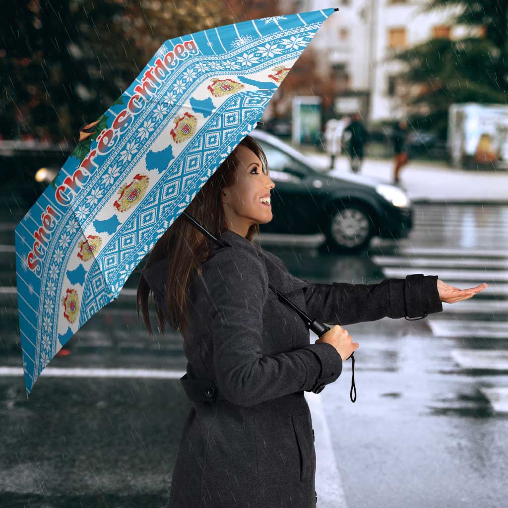 Luxembourg Christmas Umbrella Schei Chreschtdeeg Xmas Pattern - Wonder Print Shop
