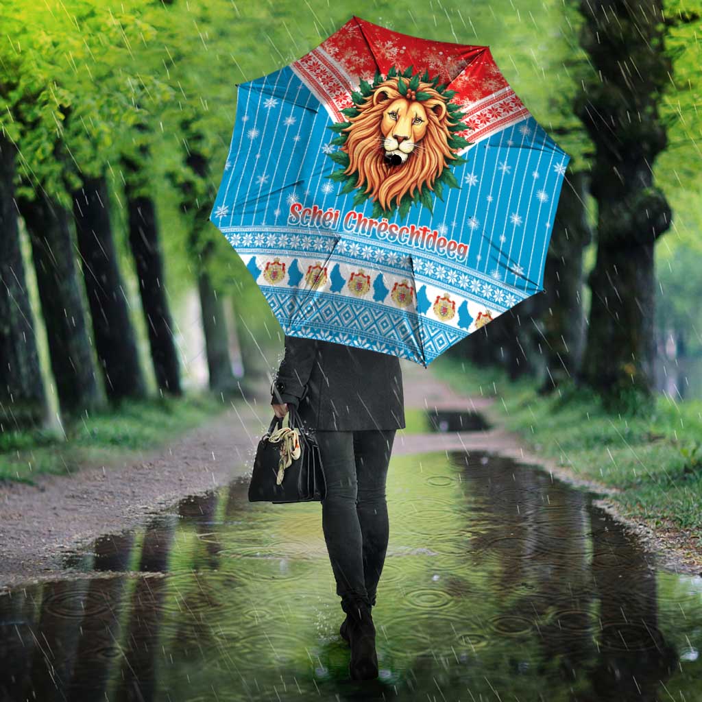Luxembourg Christmas Umbrella Schei Chreschtdeeg Xmas Pattern - Wonder Print Shop