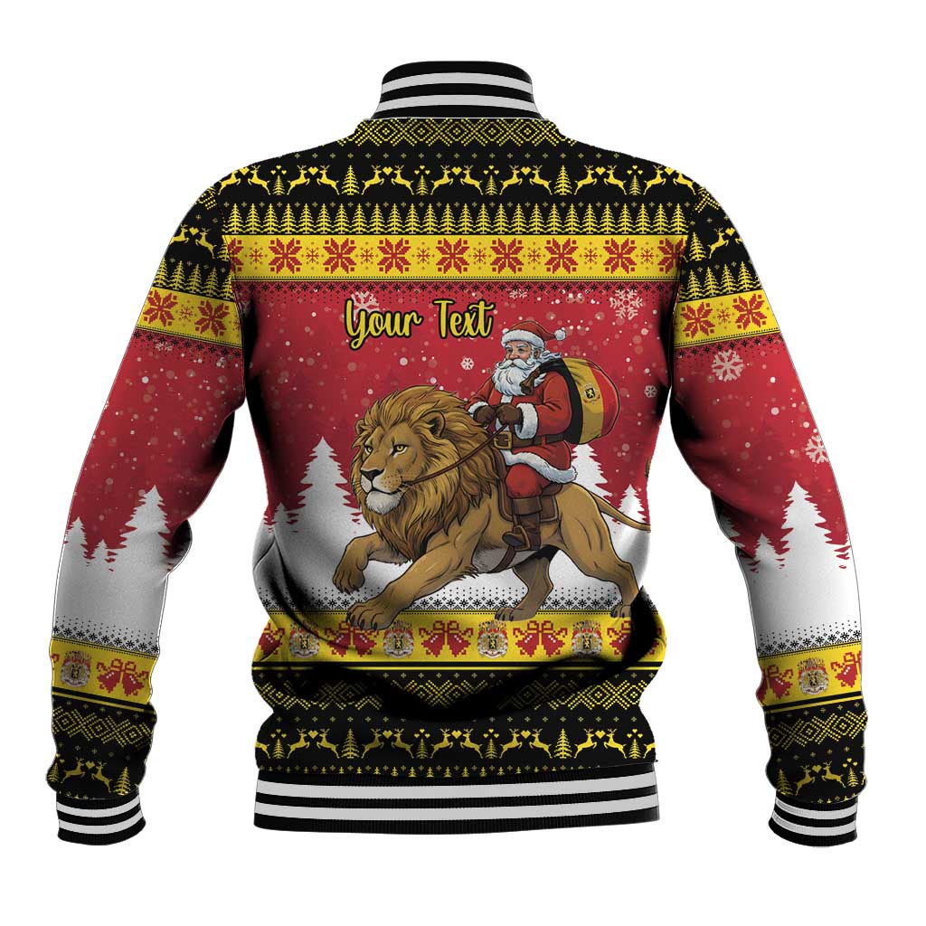 Belgium Christmas Personalized Baseball Jacket Santa Riding Lion - Wonder Print Shop