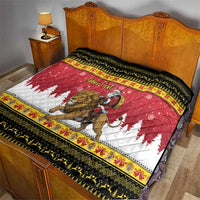 Belgium Christmas Personalized Quilt Santa Riding Lion - Wonder Print Shop