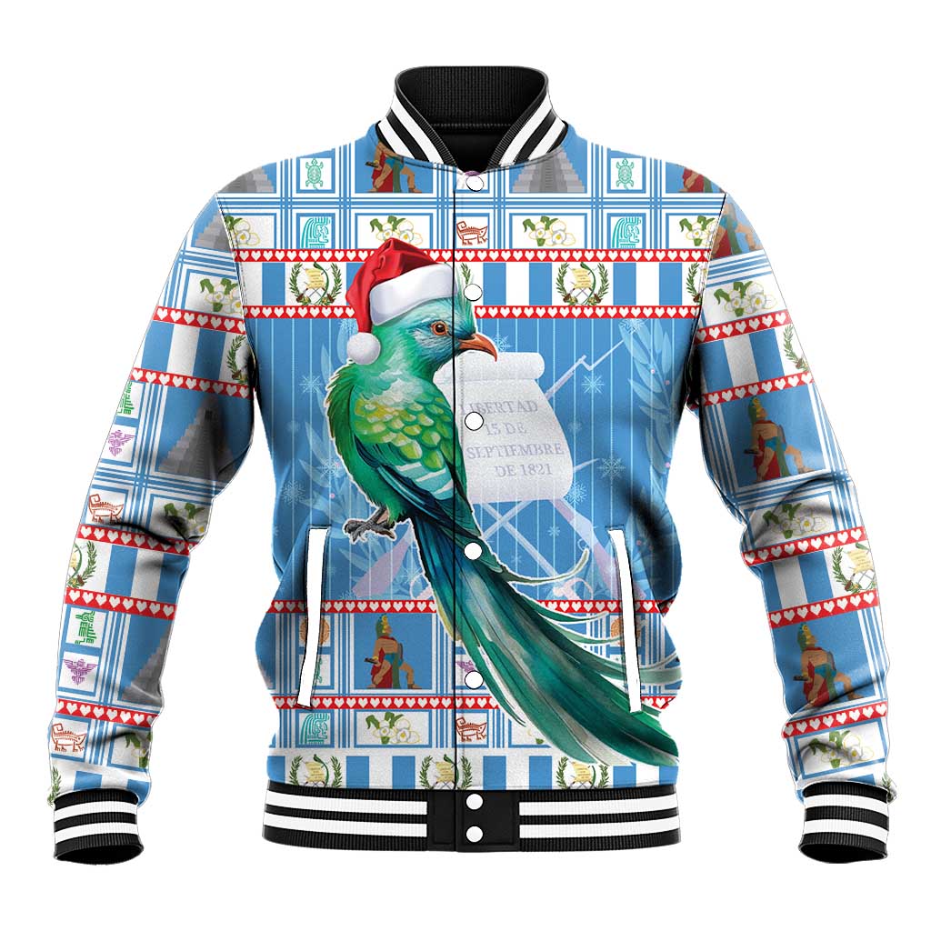 Guatemala Christmas Baseball Jacket Resplendent Queztal Libre Crezca Fecundo - Wonder Print Shop