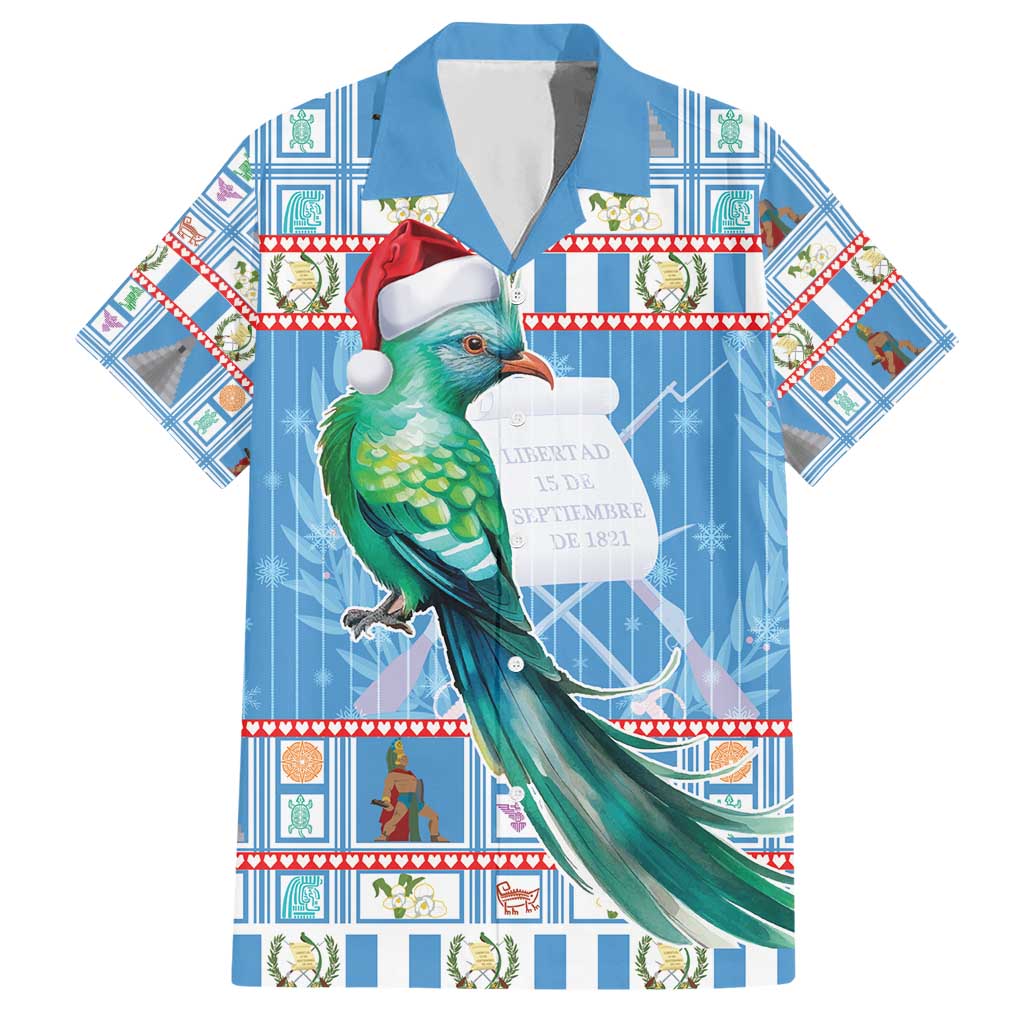 Guatemala Christmas Hawaiian Shirt Resplendent Queztal Libre Crezca Fecundo - Wonder Print Shop