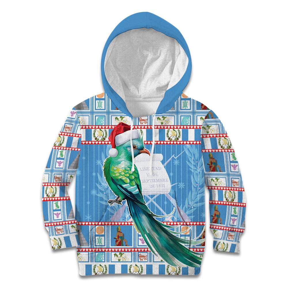 Guatemala Christmas Kid Hoodie Resplendent Queztal Libre Crezca Fecundo - Wonder Print Shop