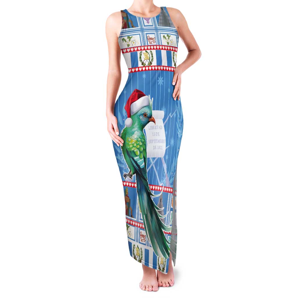 Guatemala Christmas Tank Maxi Dress Resplendent Queztal Libre Crezca Fecundo - Wonder Print Shop