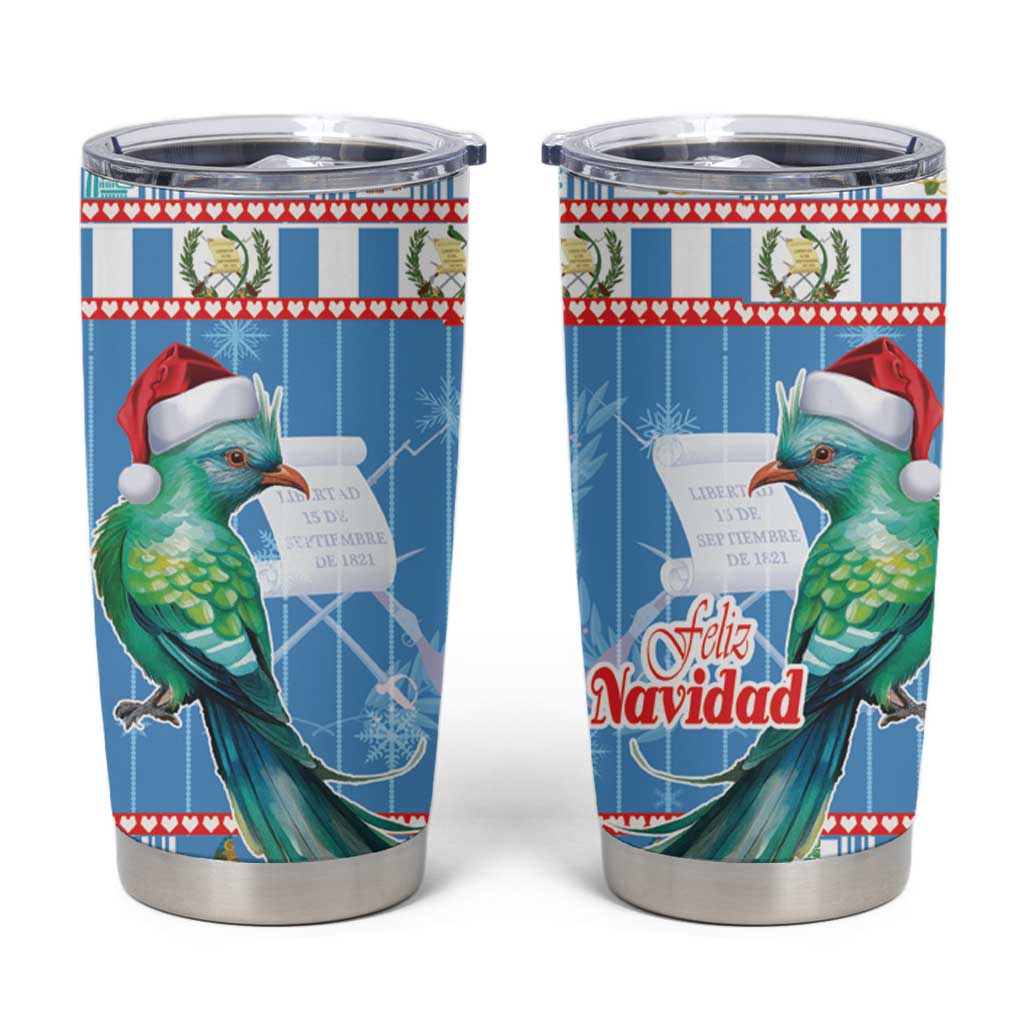 Guatemala Christmas Tumbler Cup Resplendent Queztal Libre Crezca Fecundo - Wonder Print Shop