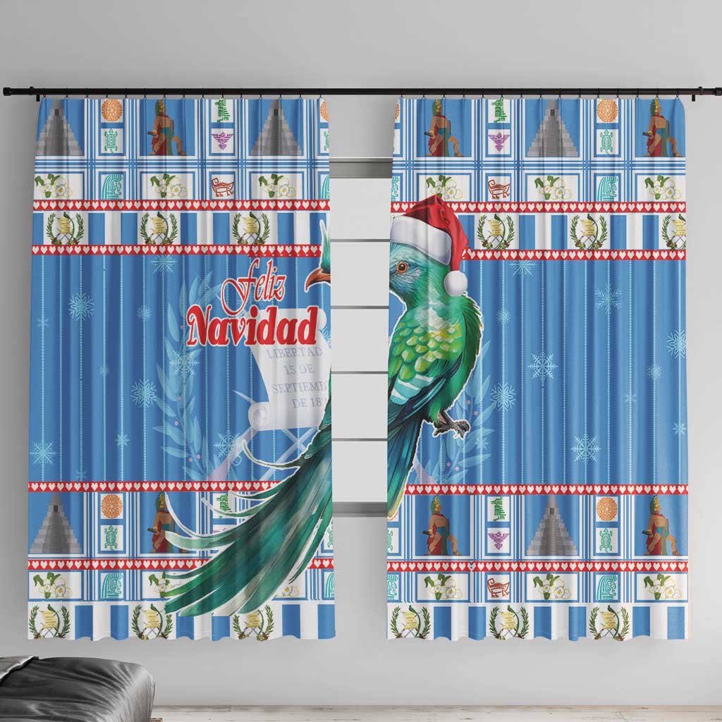 Guatemala Christmas Window Curtain Resplendent Queztal Libre Crezca Fecundo - Wonder Print Shop