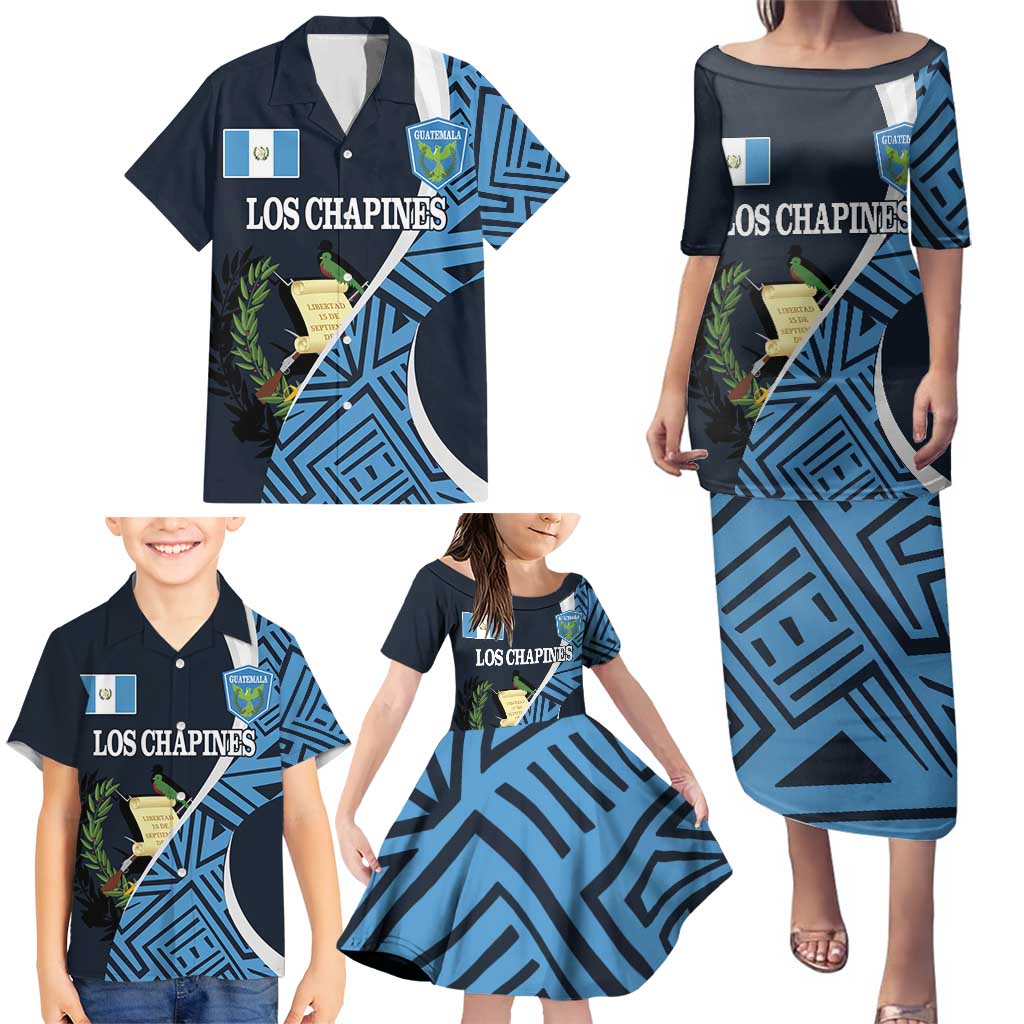 Custom Guatemala Football Family Matching Puletasi and Hawaiian Shirt Los Chapines Go Champion - Wonder Print Shop