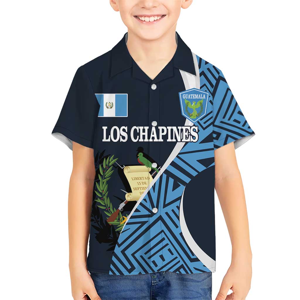 Custom Guatemala Football Kid Hawaiian Shirt Los Chapines Go Champion - Wonder Print Shop