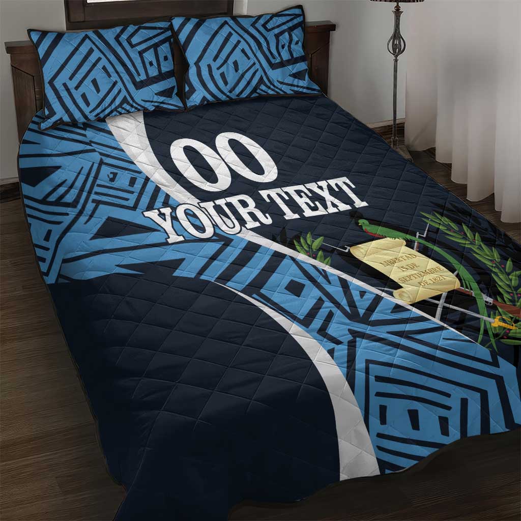 Custom Guatemala Football Quilt Bed Set Los Chapines Go Champion - Wonder Print Shop