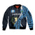 Custom Guatemala Football Sleeve Zip Bomber Jacket Los Chapines Go Champion - Wonder Print Shop