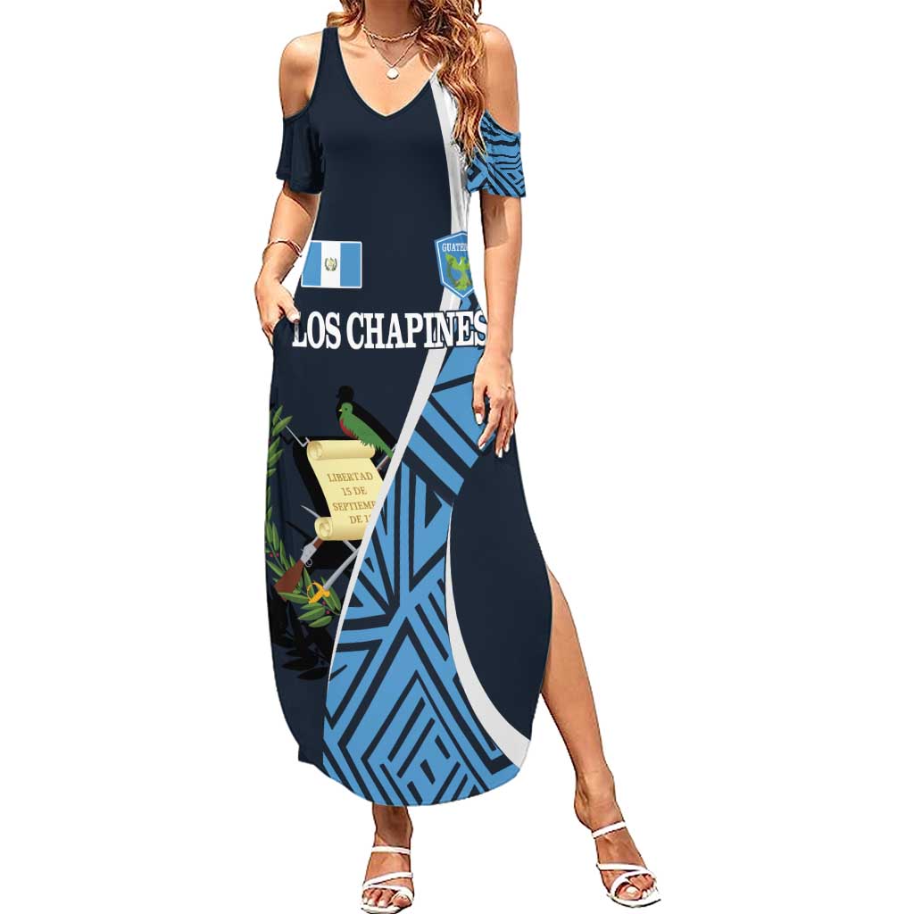 Custom Guatemala Football Summer Maxi Dress Los Chapines Go Champion - Wonder Print Shop