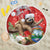 Christmas Costa Rica Beach Blanket A Cheerful Sloth Wearing a Santa Hat - Wonder Print Shop