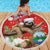 Christmas Costa Rica Beach Blanket A Cheerful Sloth Wearing a Santa Hat - Wonder Print Shop