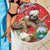 Christmas Costa Rica Beach Blanket A Cheerful Sloth Wearing a Santa Hat - Wonder Print Shop