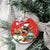 Costa Rica Christmas Ceramic Ornament A Cheerful Sloth Wearing a Santa Hat - Wonder Print Shop