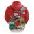 Christmas Costa Rica Hoodie A Cheerful Sloth Wearing a Santa Hat - Wonder Print Shop